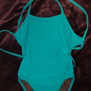 Jolyn Teal One Piece Bathing Suit, Size 28, NEW